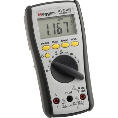 Megger AVO410 Multimètre numérique protégé contre les projections d'eau (IP65) CAT III 1000 V, CAT IV 600 V Affichage (n-0
