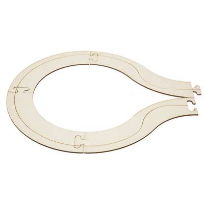 Cadre en bois ovale avec des connexions par emboîtement, composé de cinq segments. Adapté pour la construction créative et l'assemblage.
