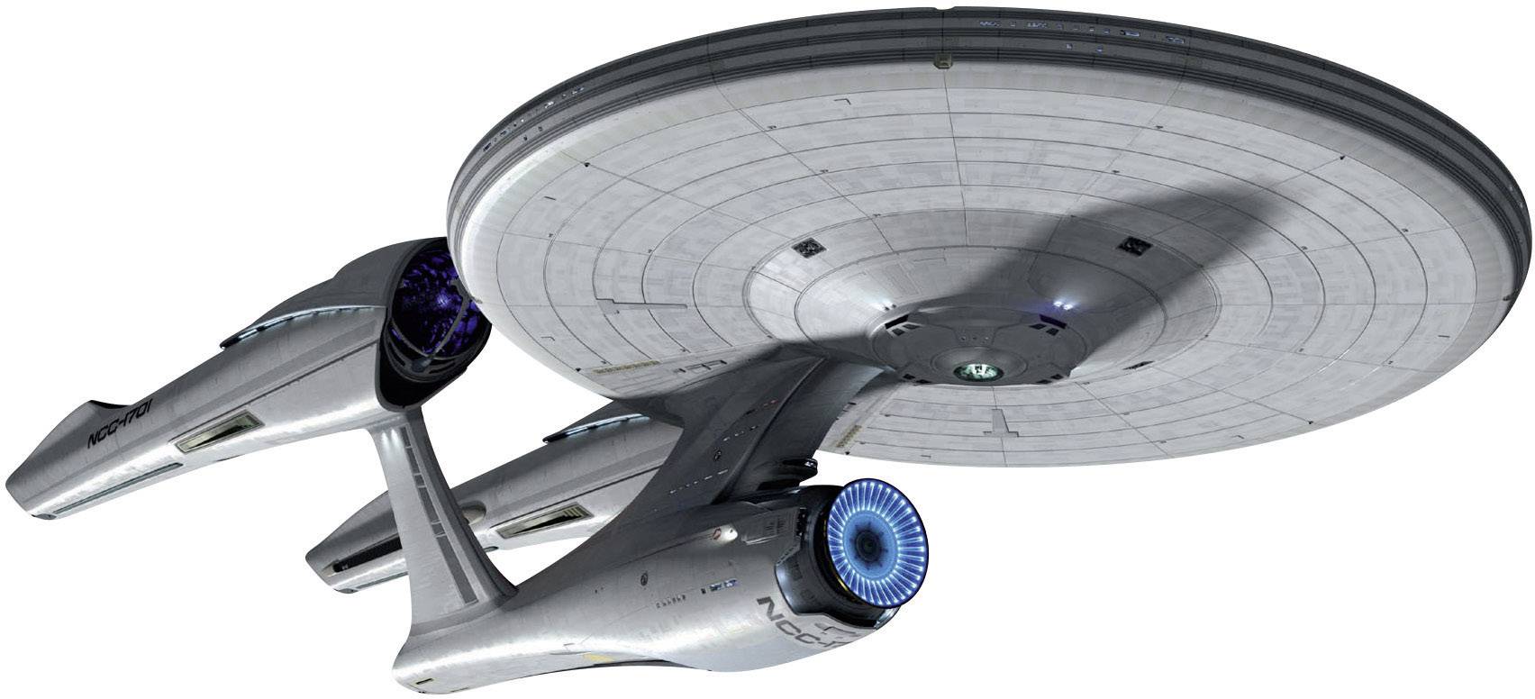 Vaisseau spatial dans l'espace avec trois moteurs et un disque rond, volant dans l'espace contre un fond sombre.