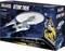 Kit de maquette 'Star Trek' de Revell, échelle 1:500, représentant l'U.S.S. Enterprise. L'illustration comprend un motif spatial et des éléments du film.