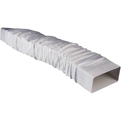 Un conduit de ventilation blanc, rectangulaire, flexible avec une structure ondulée.