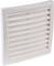 Une grille de ventilation blanche à lamelles horizontales, utilisée pour la ventilation dans les murs ou les plafonds.
