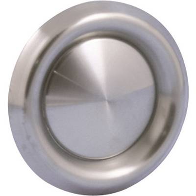 Bouton de porte rond en acier inoxydable à surface brillante.