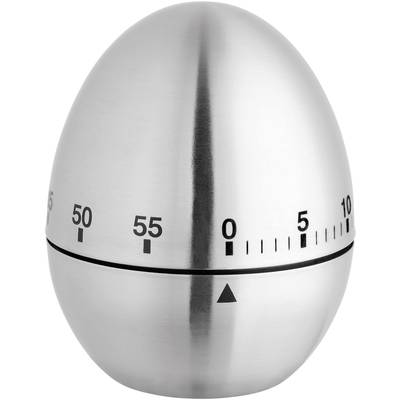 Minuteur en métal en forme d'œuf, gradué de 0 à 60 minutes. Principalement utilisé pour chronométrer la cuisson.