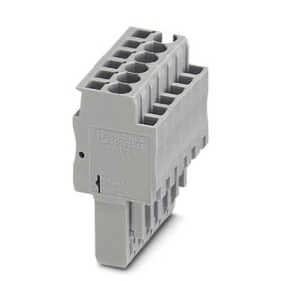 Module de bloc de bornes gris, multicouche, avec plusieurs connexions, fabriqué par Phoenix Contact, modèle SP 3/25.