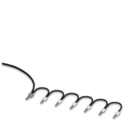 Un câble noir avec un nœud entortillé six fois. Il symbolise possiblement la complexité ou la confusion.