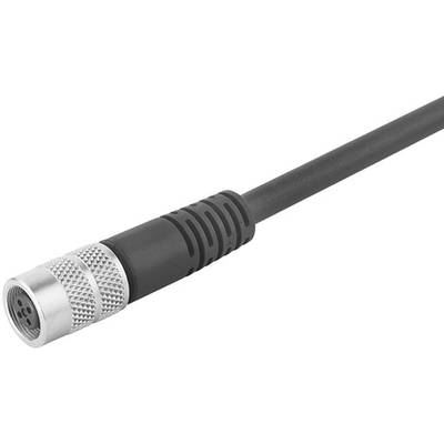 Un câble noir avec une fiche striée argentée, probablement adapté pour des connexions électroniques.