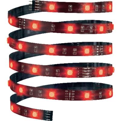 Bande lumineuse LED enroulée en spirale avec des diodes bleues et blanches.