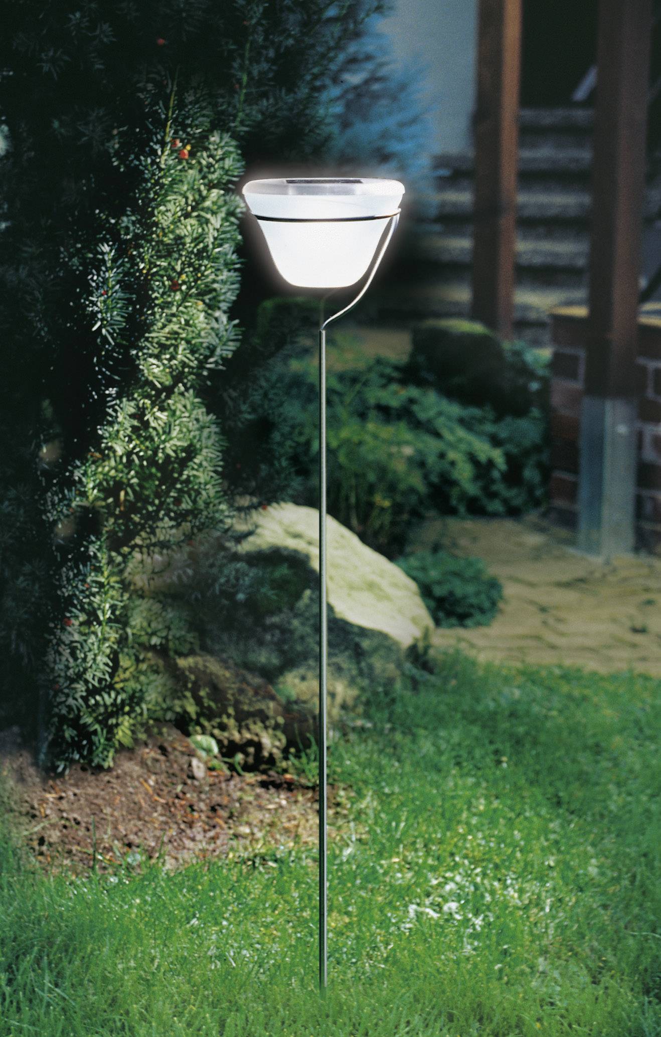 Lampe de jardin solaire Esotec Design 102026 Ampoule LED acier