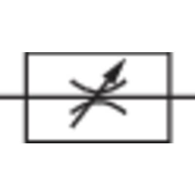 Symbole d'une diode avec une flèche : Composant électronique permettant le passage du courant dans un sens unique, représenté par une flèche ascendante.