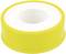 Un rouleau de ruban d'étanchéité jaune avec un noyau blanc, couramment utilisé pour sceller les raccordements de tuyaux.