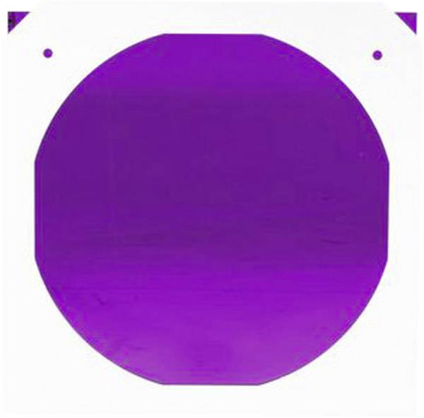 Un disque circulaire violet sur un fond blanc.