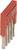 Connecteur de pont à 6 broches rouge avec des broches métalliques parallèles, utilisé dans les circuits électroniques pour relier plusieurs connexions.