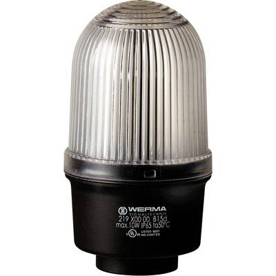 Lampe témoin transparente avec socle noir, max. 10W, IP65 de Werma Signaltechnik.