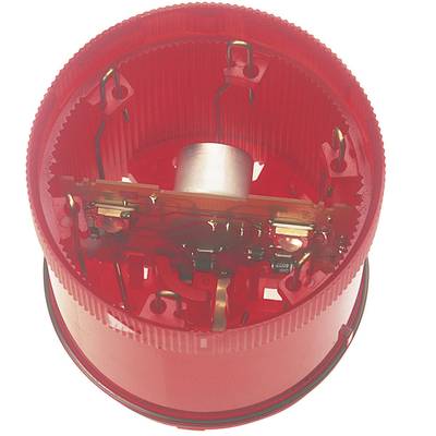 Sirène de détection incendie rouge, de forme cylindrique, avec des composants électriques apparents. Principalement utilisée pour l'avertissement de sécurité incendie.