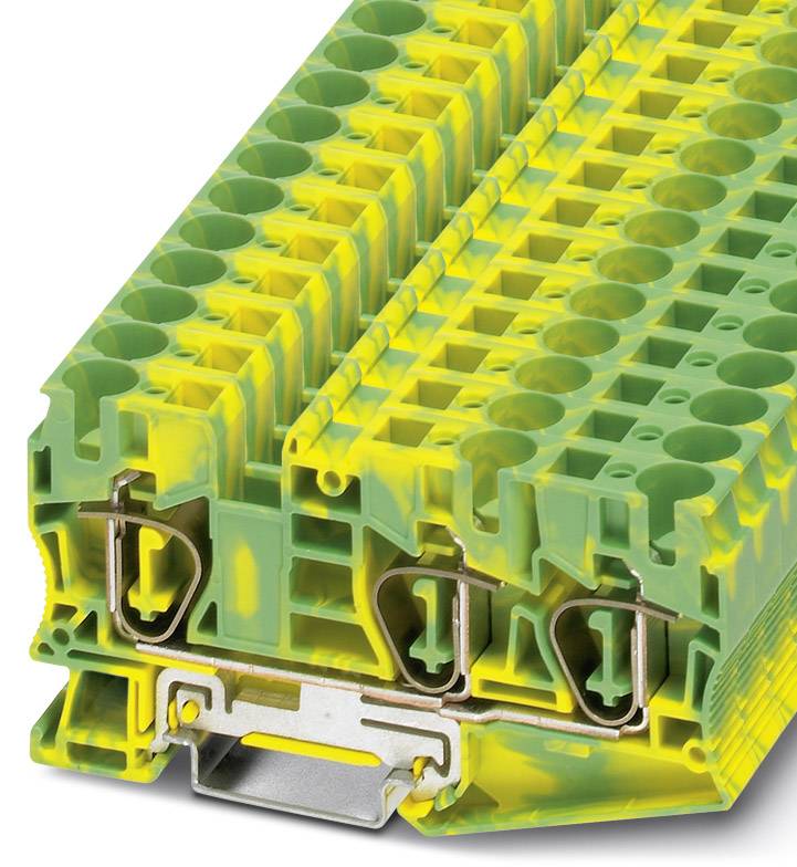 Bloc de jonction pour conducteur de protection Phoenix Contact ST 10-TWIN-PE 3035302 vert, jaune 25 pc(s)