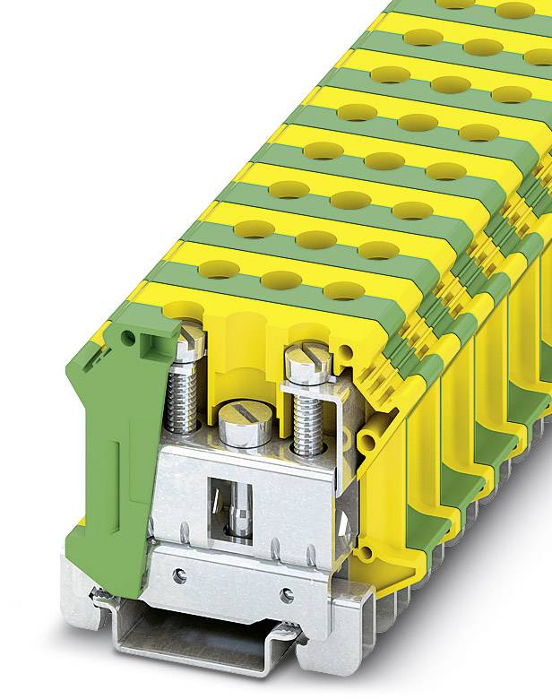 Bloc de jonction pour conducteur de protection d'installation Phoenix Contact UTI 35-PE 3074091 vert, jaune 50 pc(s)