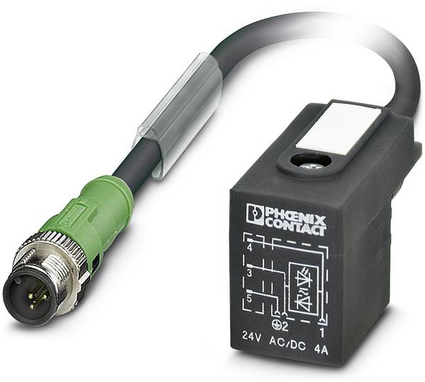Connecteur confectionné pour capteurs/actionneurs 30.00 cm Phoenix Contact SAC-3P-MS/ 0,3-PUR/BI-1L-Z SCO 1435137 M12 mâle droit - Connecteur d'électrovanne modèle BI Nombre de pôles: 3