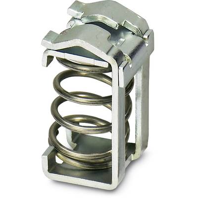 Mécanisme à ressort métallique avec un ressort spiral central, entouré d'un boîtier rectangulaire, probablement partie intégrante d'un dispositif de commutation.