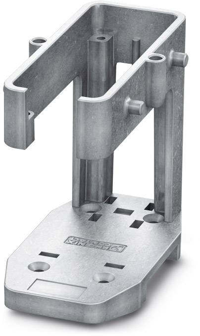 Support métallique pour composants électroniques, composé d'une base avec deux tiges verticales et un cadre en forme de U en haut.