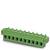 Connecteur électrique vert avec plusieurs bornes de raccordement, adapté aux applications électrotechniques.