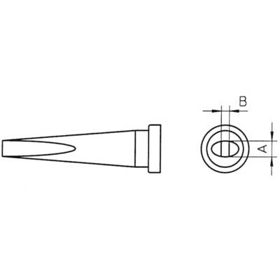 Weller LT-M Panne de fer à souder forme de burin, longue Taille de la panne 3.2 mm Longueur de la panne 20 mm Contenu 1 
