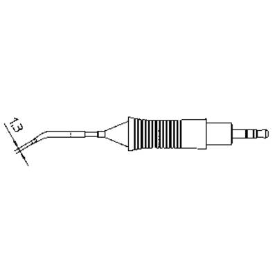 Weller RTM 008 (RT5) Panne de fer à souder forme de burin, coudée 30° Taille de la panne 0.8 mm Longueur de la panne 24 