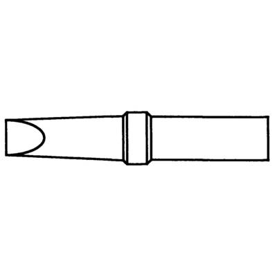 Dessin technique d'une anche de saxophone avec des lignes nettes, vue latérale, montrant le corps et la pointe.