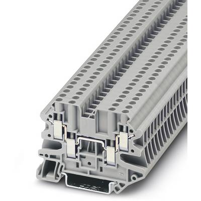 Une barrette de connexion grise avec plusieurs bornes et un mécanisme de connexion distinctif.