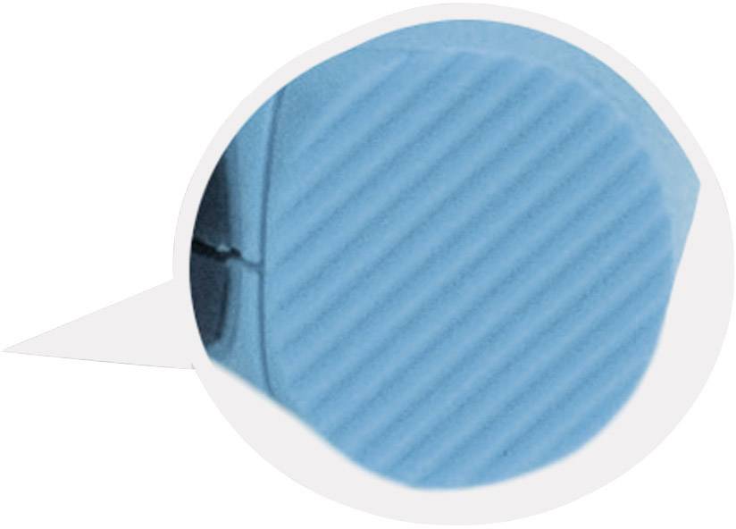 Gros plan d'une surface bleue structurée. Elle présente un motif de rayures diagonales. Le contexte et la fonction restent indéterminés.