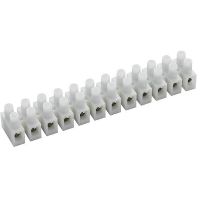 Bornier domino TRU COMPONENTS 589023 flexible: 4-10 mm² rigide: 4-10 mm² Nombre de pôles (num): 12 blanc 10 pc(s)