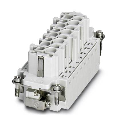 Un connecteur électrique blanc avec plusieurs bornes de connexion et vis, adapté aux applications industrielles.