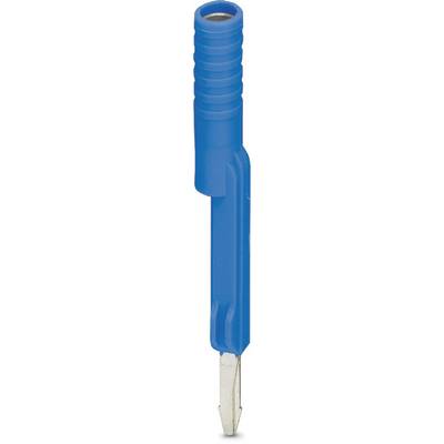 Connecteur électronique isolé bleu avec contact métallique, utilisé pour les connexions de câbles dans les circuits électriques.