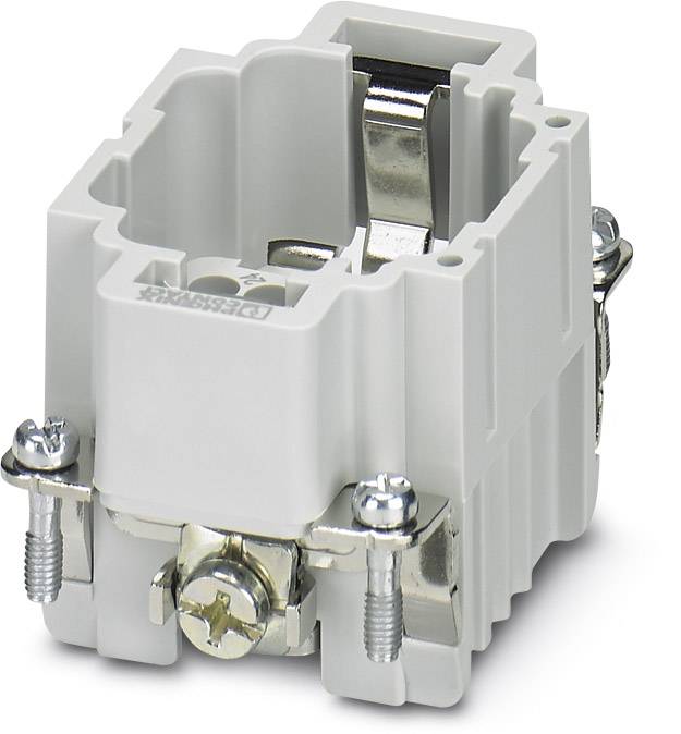 Un adaptateur blanc à fiche avec fixations à vis, adapté aux applications industrielles pour une connexion de câbles sûre et stable.