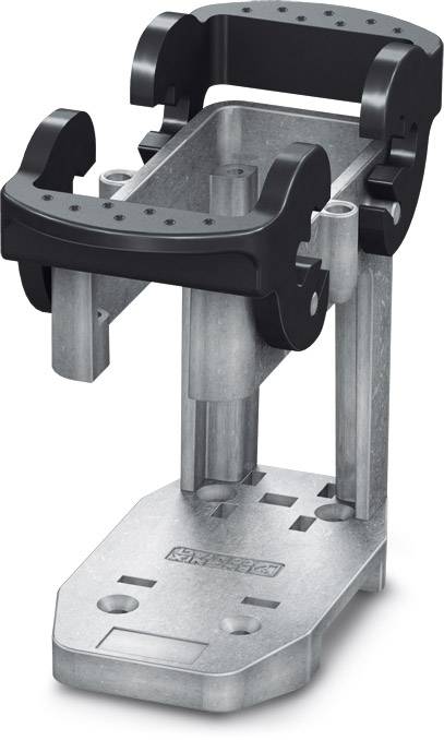 Un accessoire d'outil électrique pivotant en argent et noir qui offre stabilité et précision lors du perçage.