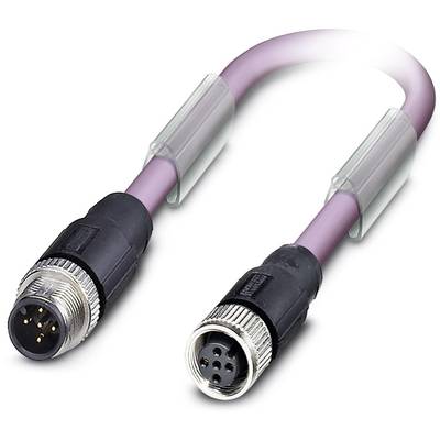 Un câble électrique avec des connecteurs ronds aux deux extrémités, souvent utilisé pour les connexions industrielles et la commande de machines.