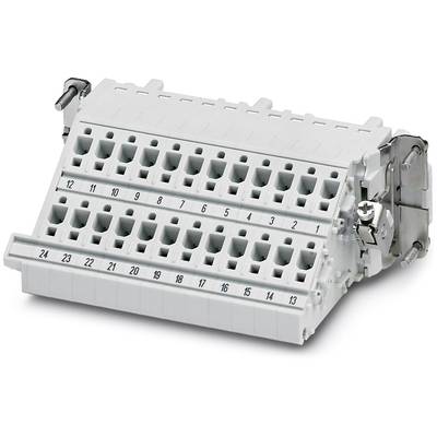 Barrette de connexion électrique avec emplacements numérotés de 1 à 24, mécanismes de fixation par vis sur les côtés.