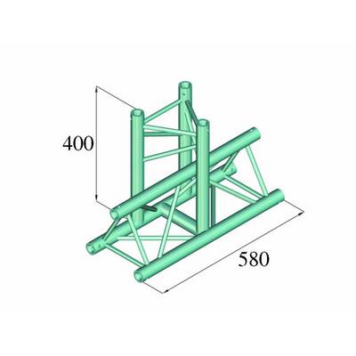 Une représentation 3D d'un cadre structural de 400 x 580 unités, composé de tubes interconnectés.