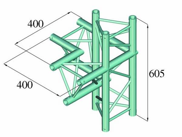 Traverse 3 points coin 4 directions 90 ° Alutruss DECOLOCK DQ3-PAC45