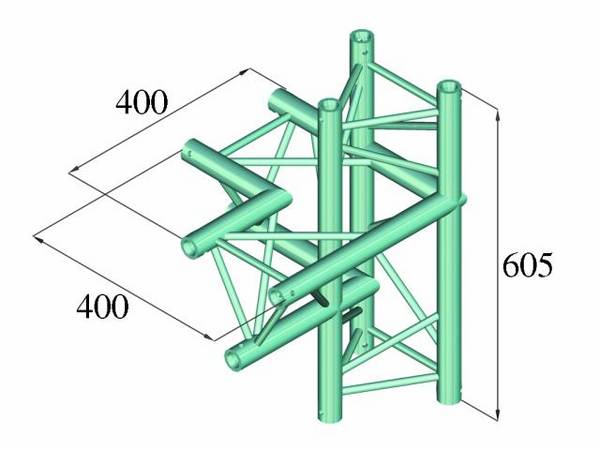 Traverse 3 points coin 4 directions 90 ° Alutruss DECOLOCK DQ3-PAC44