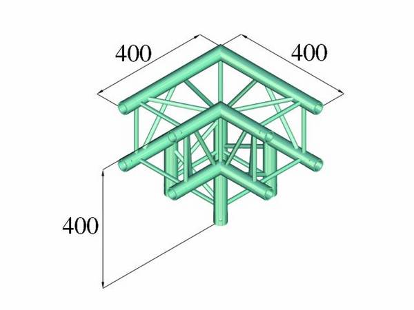 Traverse 4 points coin 3 directions 90 ° Alutruss DECOLOCK DQ4-PAL30