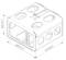 Dessin technique d'un boîtier rectangulaire avec dimensions : largeur 539 mm, profondeur 515 mm, hauteur 323 mm.