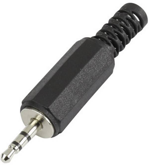 Jack 2.5 mm mâle, droit TRU COMPONENTS 1572330 Nombre de pôles: 3 stéréo noir 1 pc(s)