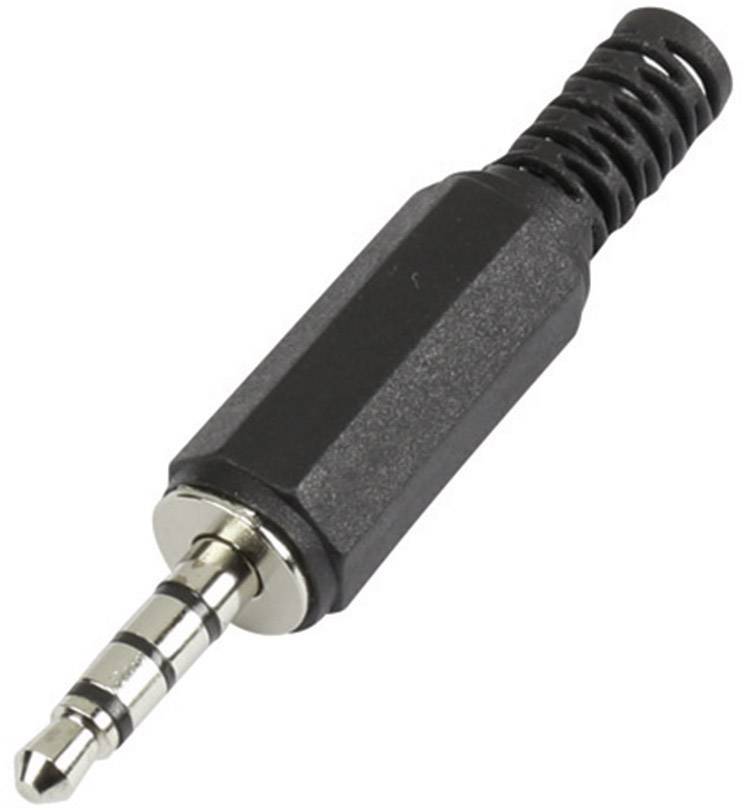 Jack 3.5 mm mâle, droit TRU COMPONENTS 595196 Nombre de pôles: 4 stéréo noir 1 pc(s)