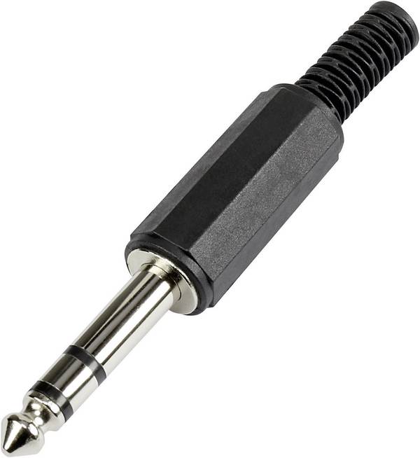 Jack 6.35 mm mâle, droit TRU COMPONENTS 595201 Nombre de pôles: 3 stéréo noir 1 pc(s)