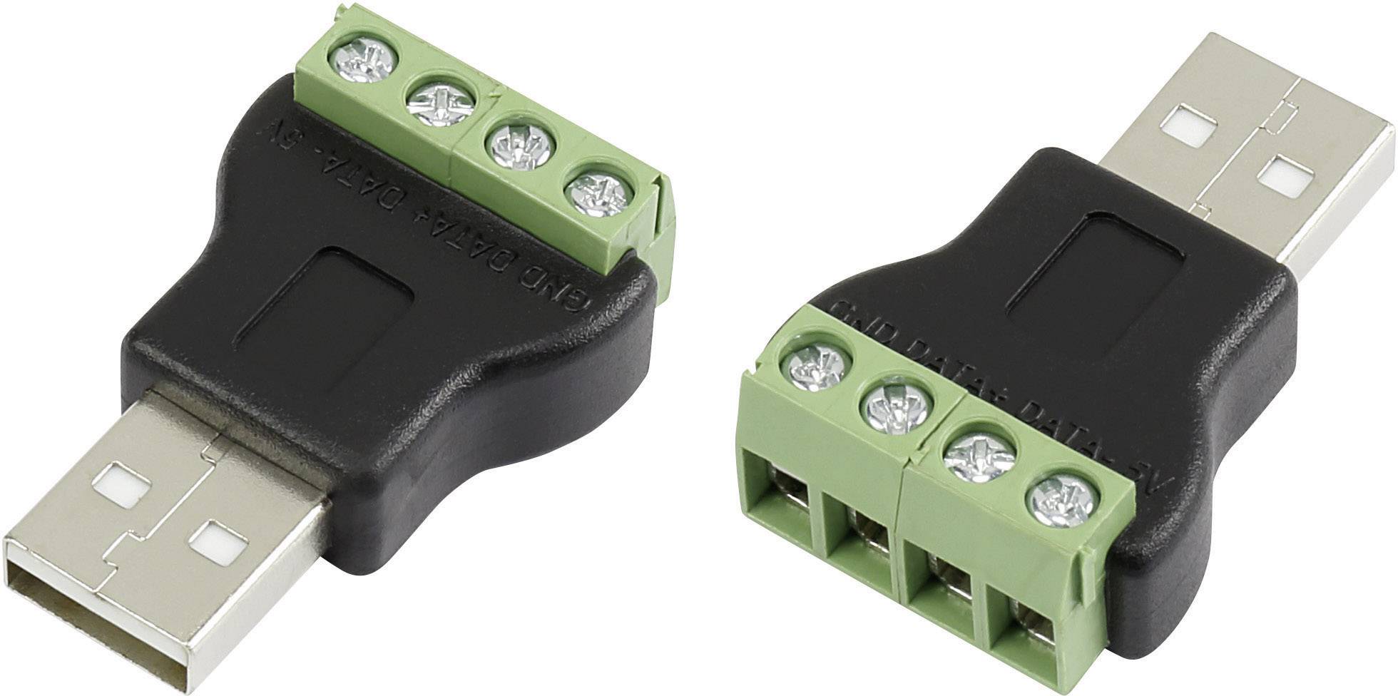 TRU COMPONENTS LT-USB4M Connectique USB avec connexions à visser mâle, droit USB mâle type A Contenu: 1 pc(s)