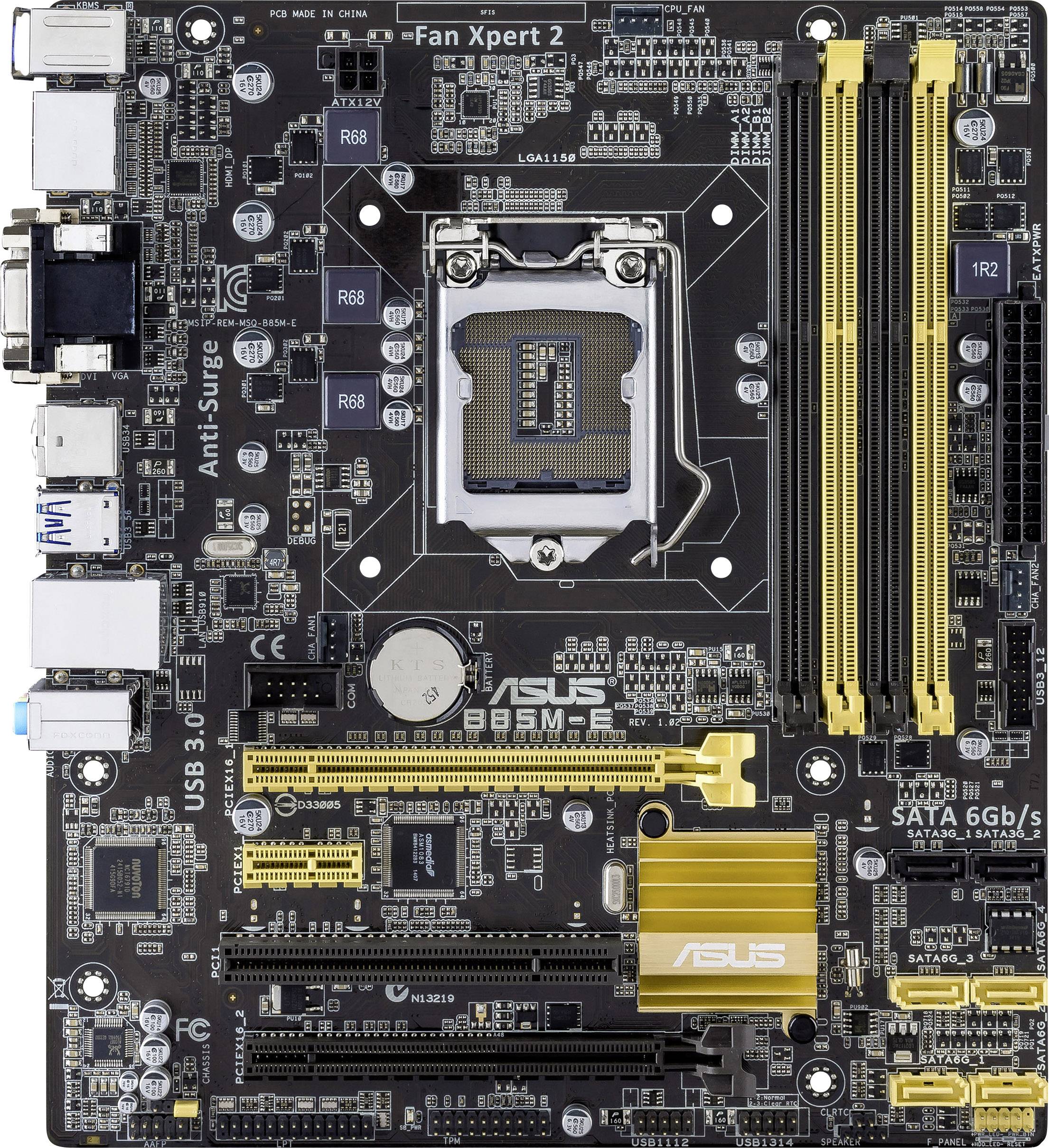 Carte mère Asus B85ME 90MB0F60M0EAY0 Socket Intel® 1150 Facteur de forme MicroATX Chipset de