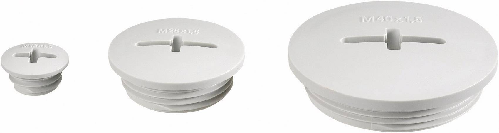 Trois capuchons de protection pour vis blancs de différentes tailles, côte à côte. Chacun présente un motif de vis cruciforme sur le dessus.