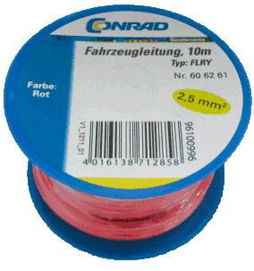 Câble pour l'automobile FLRY-B Conrad Components 606261 1 x 2.50 mm² rouge 10 m