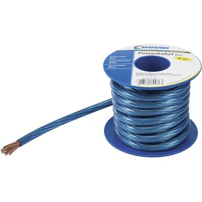 Câble de masse  Conrad Components 607316 1 x 16 mm² bleu, transparent 5 m
